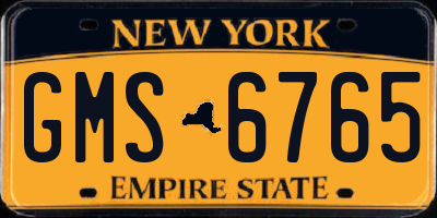 NY license plate GMS6765
