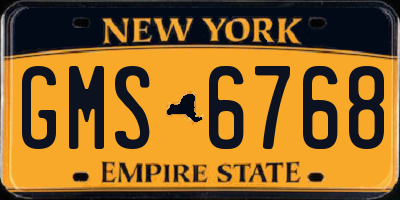 NY license plate GMS6768