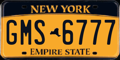 NY license plate GMS6777