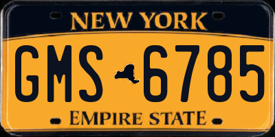 NY license plate GMS6785