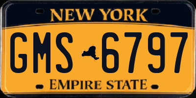 NY license plate GMS6797