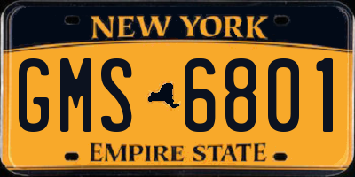 NY license plate GMS6801
