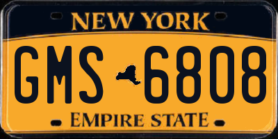 NY license plate GMS6808