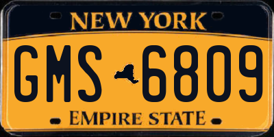 NY license plate GMS6809