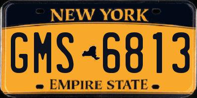 NY license plate GMS6813