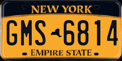 NY license plate GMS6814