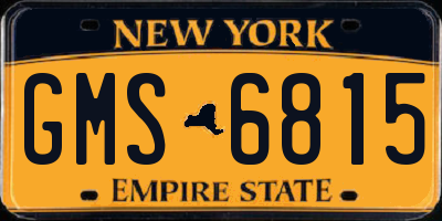 NY license plate GMS6815