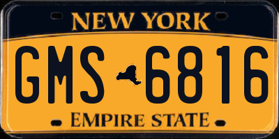 NY license plate GMS6816