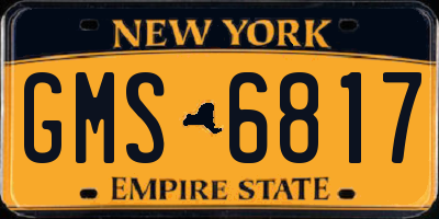 NY license plate GMS6817