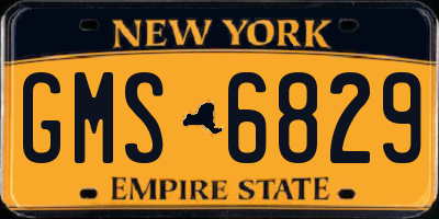 NY license plate GMS6829