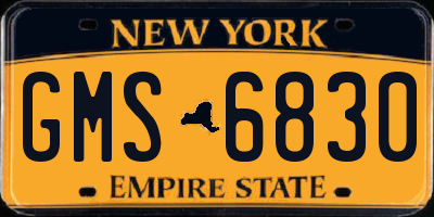 NY license plate GMS6830