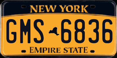 NY license plate GMS6836