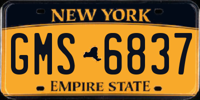 NY license plate GMS6837