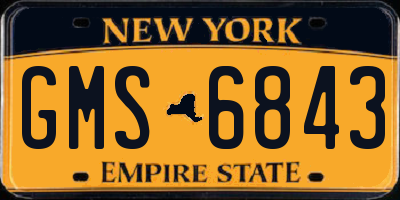 NY license plate GMS6843