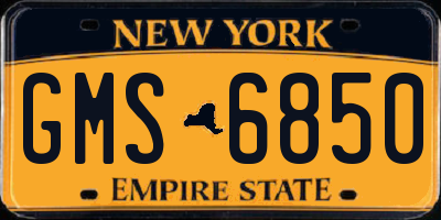 NY license plate GMS6850