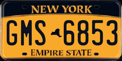 NY license plate GMS6853