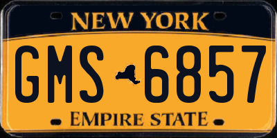 NY license plate GMS6857