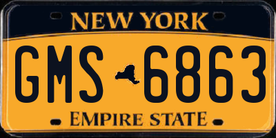 NY license plate GMS6863