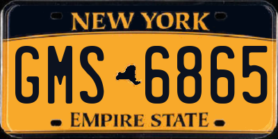 NY license plate GMS6865