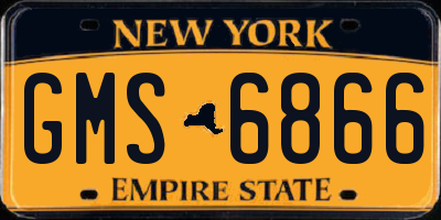 NY license plate GMS6866