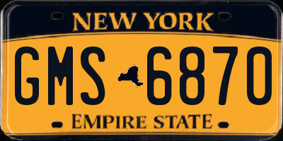 NY license plate GMS6870