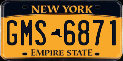 NY license plate GMS6871