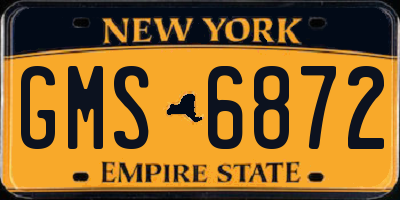 NY license plate GMS6872