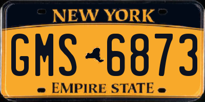 NY license plate GMS6873