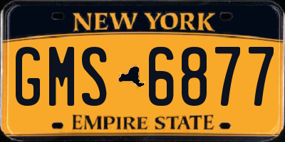 NY license plate GMS6877