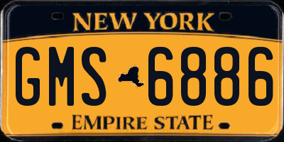NY license plate GMS6886