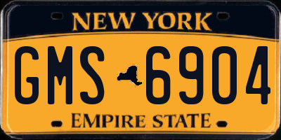 NY license plate GMS6904