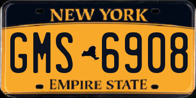 NY license plate GMS6908