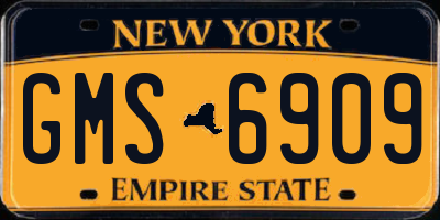 NY license plate GMS6909