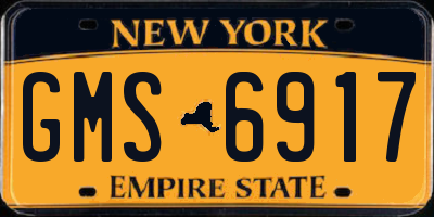 NY license plate GMS6917