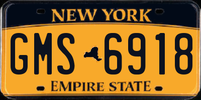 NY license plate GMS6918