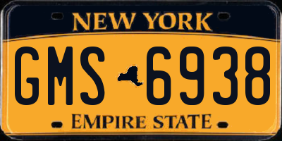 NY license plate GMS6938