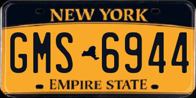 NY license plate GMS6944