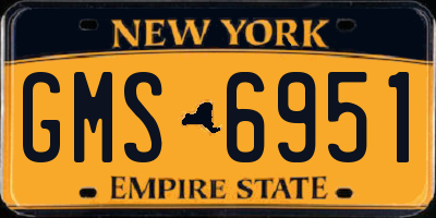 NY license plate GMS6951