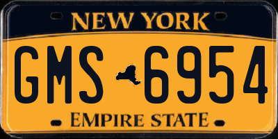 NY license plate GMS6954