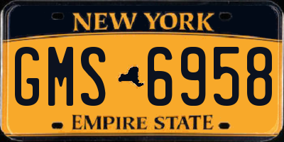NY license plate GMS6958