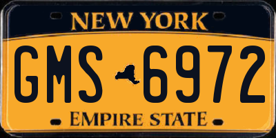 NY license plate GMS6972