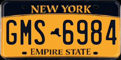 NY license plate GMS6984
