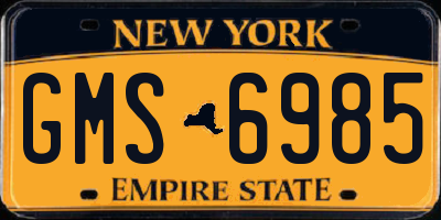 NY license plate GMS6985