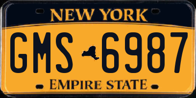 NY license plate GMS6987