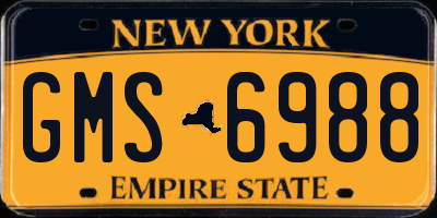 NY license plate GMS6988