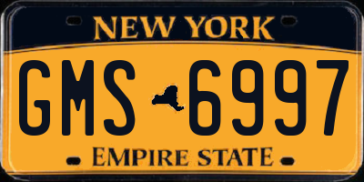 NY license plate GMS6997