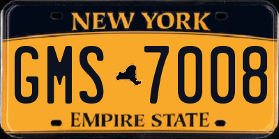 NY license plate GMS7008