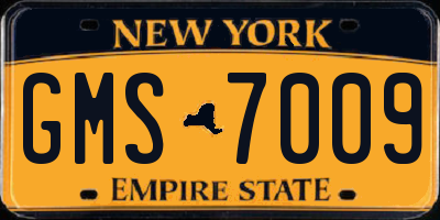 NY license plate GMS7009