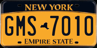 NY license plate GMS7010