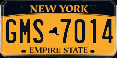 NY license plate GMS7014